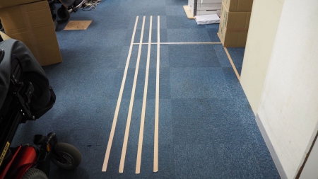 70cm、80cm、90cm、100cmで仕切りを作ります(この後、75cmなども検証しました)